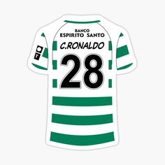 a green and white soccer jersey with the number 28 on it