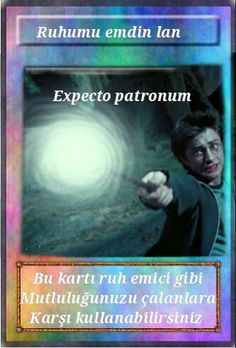 harry potter card with the caption's name in english and an image of him pointing