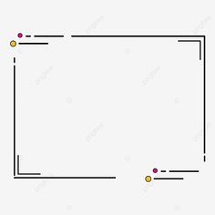 an empty white square with yellow and pink dots on the edges, line, frame, border png and psd