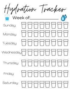 the hydration tracker worksheet for kids to practice their water cycle and drink