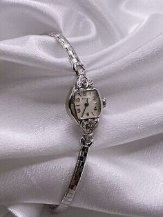 Vintage Bulova 1960’s Diamond Dream Ladies Swiss Cocktail Dainty Watch 10K RGP   | eBay Vintage Bulova Watches Women, Vintage Watches Women Aesthetic, Vintage Hallmarked Watches For Evening, Vintage White Gold Jewelry And Watches For Evening, Hallmarked Vintage Jewelry For Evening, Vintage Hallmarked Jewelry For Evening, Vintage White Gold Jewelry With Round Dial, Dainty Silver Watch, Dainty Watches