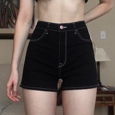 Item: Contrast Stitch Black And White Shorts, Nwt Brand: H&M Size: 6 (Model Is 5’8, 125 Lbs, Size 4) Original Price: Unknown From A Smoke/Pet Free Home And Is Freshly Washed/Cleaned/Disinfected #Smallbusiness #Shorts #Cute #Blackshorts #Trendy High Waist Black Bottoms With Built-in Shorts, Fitted Black Bottoms With Built-in Shorts, Trendy High Waist Fitted Shorts, Fitted Pants With Contrast Stitching For Spring, High Rise Fitted Pants With Contrast Stitching, Fitted High Rise Pants With Contrast Stitching, Trendy Fitted Pants With Contrast Stitching, Spring Fitted Bottoms With Contrast Stitching, Fitted Bottoms With Contrast Stitching For Spring