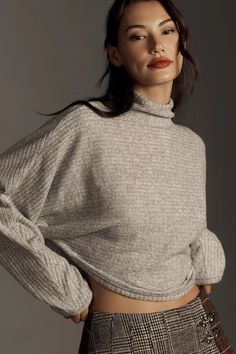 Pilcro Cozy Ribbed Turtleneck Batwing Pullover | Anthropologie Anthropologie Clothes, Wardrobe List, Fitted Jeans, Holiday Party Outfit, Ribbed Turtleneck, Holy Grail, Trendy Clothes For Women, Boho Blouses, Lovely Dresses