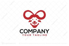 the head of a dog with a bow logo for sale