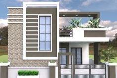 Small House Art, Design For Small House, 3d Front Elevation, Front Elevation Design, Small Modern House Plans, Indian House Plans