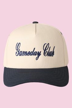 Gameday Club Vintage Embroidered Trucker Hat Available in Red, Burgundy, Navy & Green. ✨THE DETAILS✨ - Gameday Club Fun Text    Embroidery - 5 Panel Canvas Baseball Cap - 100% Cotton - Adjustable Buckle Closure *One Size Fits All - Adjustable Strap Makes Fit Comfortable.* Retro Trucker Hat With Embroidered Logo, Game Day Trucker Hat With Embroidered Logo, Red Cotton Trucker Hat With Embroidered Logo, Six-panel Trucker Hat With Embroidered Logo, Sports Trucker Hat With Embroidered Logo 5-panel, Text Embroidery, Vintage Trucker Hat, Vintage Trucker Hats, Fun Texts