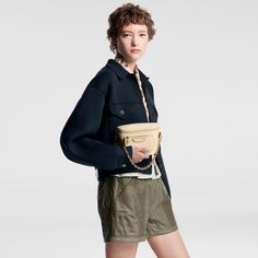 LOUIS VUITTON® - Mini Bumbag - Cream Bumbag Louis Vuitton, Louis Vuitton Mini, Leather Tag, Louis Vuitton Official, Color Dorado, Small Leather Goods, Leather Goods, Embossed Leather, Cowhide Leather