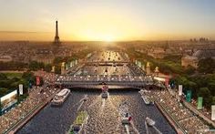 an aerial view of the eiffel tower in paris