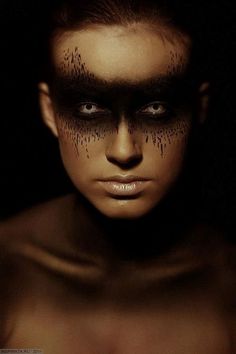 Angle Makeup, Extreme Make-up, Demon Makeup, Fantasy Make-up, Dark Mask, Halloweenský Makeup, Angel Makeup, Mask Style