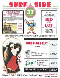 an advertisement for the sun side store, with advertisements on it's front and back