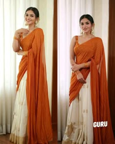 Onam Dress Ideas, South Indian Dress, South Indian Half Saree, Onam Outfits Ideas, Brown Closet, Onam Dress, Half Sari, Onam Saree