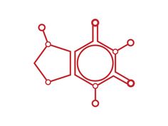 an image of the structure of a benzoleum, which is red and white