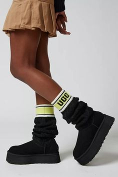 UGG Sweater Letter Boot | Urban Outfitters Ugg Sweater, Uggs Outfits, New Uggs, Blue Ankle Boots, Cableknit Sweater, Ugg Boot, Classic Ugg Boots, Cozy Boots