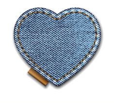 a heart made out of jeans on a white background