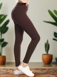 Womens Exclusive Brown Leggings | Solid Brown Leggings | Yoga Pants | Footless Tights Leggings MomMe and More Jogging Leggings, Womens Best, Soft Yoga, Holiday Leggings, Athleisure Leggings, Mom And Me, Brown Leggings, Long Tunic Tops, Footless Tights