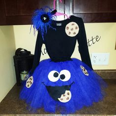 a dress made to look like a cookie monster