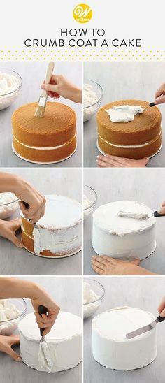 how to make a crumb coata cake with cream cheese frosting on top