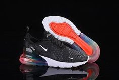 Nike Air Max 270 Flyknit Black White Multi-Color Sneakers Men's Running Shoes Nike 270, Running Sneakers Women, Air Max 270, Nike Air Max 97, Running Shoes Sneakers, Man Running, Running Shoes For Men