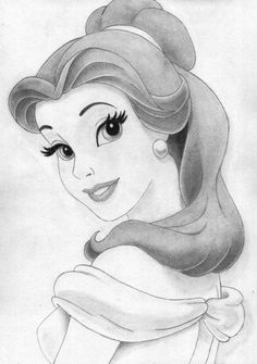 the princess from disney's beauty and the beast is shown in this pencil drawing