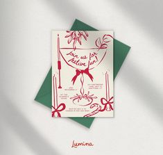 a red and white greeting card with the words love is for valentine written on it