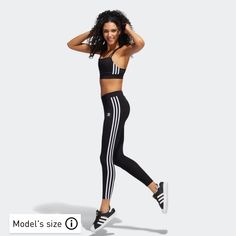 Brand New With Tags Fit Sizes 00-3 Adidas Tights, Adidas Activewear, Adidas Adicolor, Black And White Leggings, Striped Tights, Animal Print Leggings, Adidas Leggings, Casual Bottoms, Adidas Originals Women