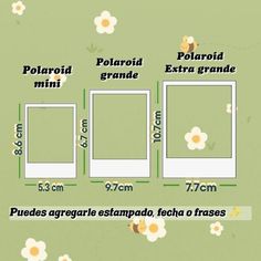 an image of the size and width of a polaroid grande with flowers on it