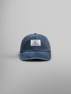 Front view of the Alpha Industries Battlewash Cap in Replica Blue Wash Baseball Cap, Gift Guide Women, How To Wash Hats, Vintage Trucker Hats, Brown Hats, Blue Flats, Fall Essentials, Blue Hat, Woven Label