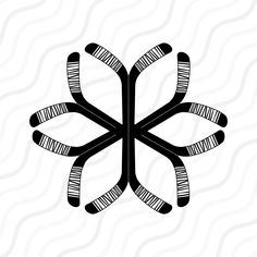 an abstract black and white image of two crossed lines in the shape of a snowflake