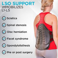 Get relief from your lower back pain with this completely adjustable decompression support belt, perfect for any L1 - L5 injury or lumbar condition treatment. Lumbar Pain, Back Brace, Upper Back Pain, Lower Back Pain Relief, Back Pain Exercises, Lower Back Pain