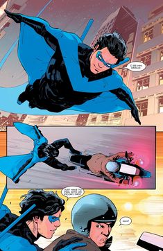 an image of a comic page with a man flying through the air