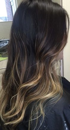 Latina Ombre Hair, Dark Brown And Blonde Ombre, Black To Brown To Blonde Ombre, Highlights With Ombre Hair, Ombre Style Hair, 2016 Ombre Hair, Ombre Hair On Dark Hair, Wavy Ombre Hair, Dark Brown Faded To Light Brown Hair