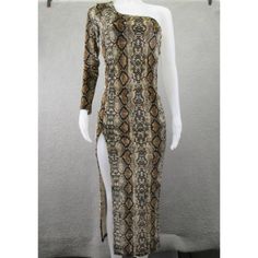 Find ideas๏ฟฝand inspiration for Ramisu Womens Sheath Dress Beige Snake Print Deep Slit Maxi Single Sleeve XL New, Women's Dresses Womens Sheath Dress, Dress Beige, Snake Print, Women's Fashion Dresses, Women's Dresses, Sheath Dress, Womens Dresses, Dresses