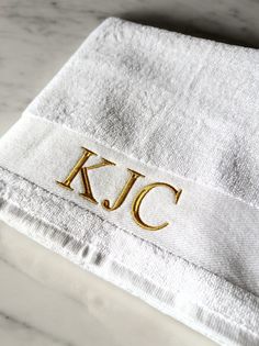 Personalised Hand Towels, Bath Towels & Bath Sheets, embroidered with initials of your choice! The towels feature Soft and fluffy French terry towelling, 2-thread loops for better absorbency as well as a Hanging loop. Available in a range of colours (see colour options in the listing photos). We have a range of colours you can choose from to personalise your towel with embroidery, see the thread colour chart or get in touch with us for more options!  Towel Sizes: Hand Towel - 50 x 100 cm (Weight Personalized Hand Towels, Monogrammed Bath Towels, Monogrammed Hand Towels, Embroidered Initials, Gold G, Letter G, Towel Sizes, Bath Sheets, Girl Day