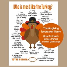 a thanksgiving turkey with the words who is most like the turkey?