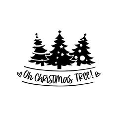 the christmas tree logo is black and white