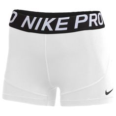 Nike Womens Pro Tight 3 Shorts White/Black Front Compression Tights Woman, Cute Nike Outfits, Nike Pro Women, Nike Pro Shorts, Compression Tights, Shorts Nike, Spandex Shorts, Shorts White, Training Shorts