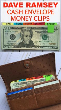 a wallet with money sticking out of it and the words, how to save ramsay cash envelope