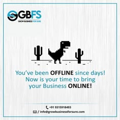 an advertisement for a business that is online