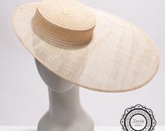 Elegant Derby Hat - Etsy Flat Fascinator Hat, Hemp Hat, Guest Ideas, Sinamay Fabric, Flat Top Hat, Blank Hats, White Veils, Sinamay Hats