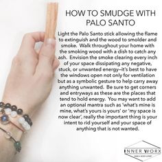 Palo Santo Smudging Affirmation, Palo Santo Affirmation, Palo Santo Quotes, Sage And Palo Santo Smudging