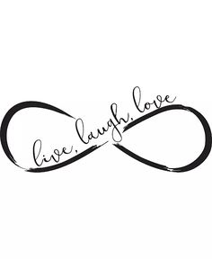 the word love laugh love written in cursive handwriting