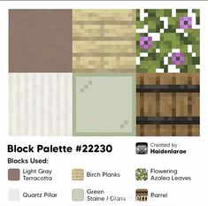 the color scheme for block palette 2230