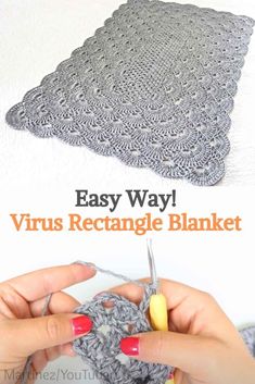 someone is crocheting an easy way to rectangle blankets