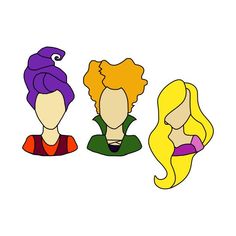 three cartoon avatars with different hair colors