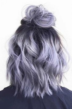 Blond Cenușiu, Hair Color Grey Silver, Grey Ombre Hair, Brunette Ombre, Long Bobs, Mom Hair, Top Knot Hairstyles, Lilac Hair, Long Bob Hairstyles