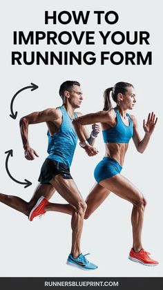 a man and woman are running together with the words how to improve your running form