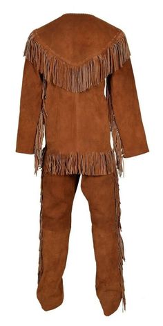 Men Western Mountain Style Suede Leather Fringed Shirt & Trouser - Brown | eBay Corcoran Boots, Fringed Shirt, Mountain Man Clothing, Suede Suit, Shirt And Trouser, Mens Western Wear, Aged Clothing, Jacket Sleeves, Mountain Men