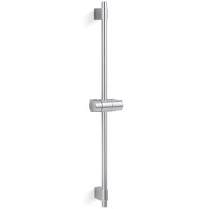 an image of a shower head and hand rail in stainless steel finish on white background