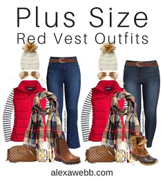 Plaid Shoes Outfit, Red Vest Outfit, Puffer Vest Outfits, Smart Casual Work Outfit Women, Puffer Outfit, Puffer Vest Outfit, Jeans Gucci, Casual Sport Outfit, Alexa Webb