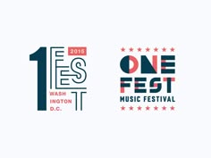 two different logos for the one fest and one washington d c, which are both red white and blue